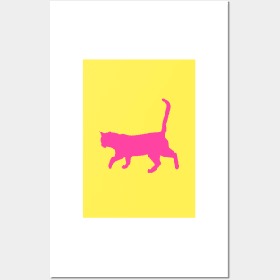 Inquisitive Cat Silhouette Posters and Art